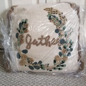 MAGASCHONI 20x20 "Gather" Pillow- Creme with Jute Style NEW